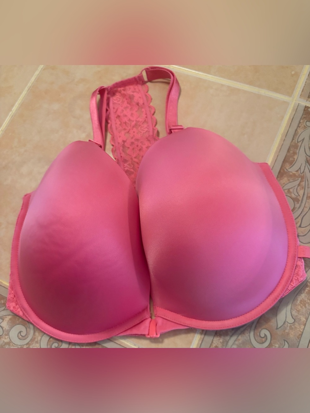 Victoria's Secret Hot Pink Lace-RacerBack Underwire Bra 34G NWOT!!!
